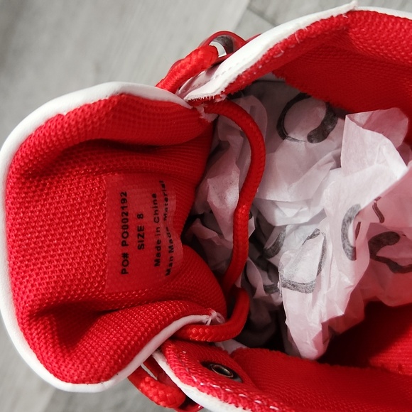 Journee Arden White and Red Sneakers with Silver Zipper Sides Womens Size 8 - Picture 9 of 11